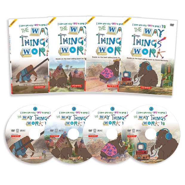 [DVD] 도구와 기계의 원리 1집 과학의 원리 유아영어DVD 4종세트(The Way Things Work) / 과학애니메이션