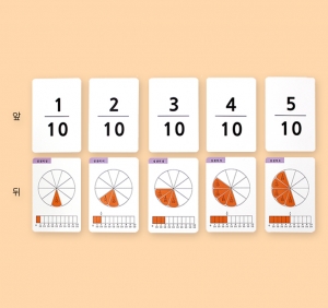 분수카드 (100장) 3개 / 1/10~10/10까지 각 10장 / 초등 3~4 수학표준교구