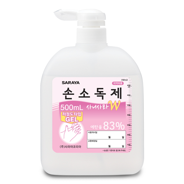 [위생용품] 사니사라W 500mL / 에탄올83% / 저점도 겔타입 손소독제