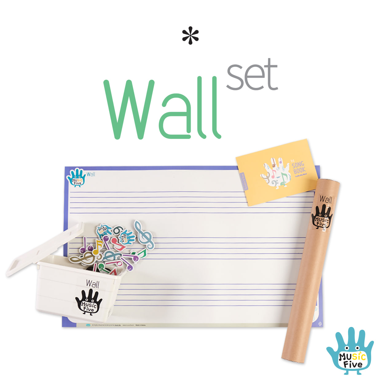 [뮤직파이브/음표자석놀이] 월 세트(Wall set) / 월+월노츠+쏭북+월 보관 케이스+월노츠 박스