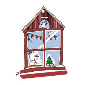 [스콜라스] 크리스마스 카드-코코아 마시는 눈사람 / 카드를 받는 사람이 직접 조립하여 완성하는 특별한 크리스마스 카드~!