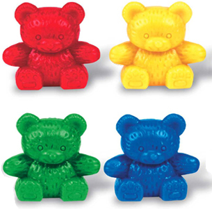 [EDU 0731] 아기곰 수세기 교구 4 Colors Set of 300 / 귀여운 아기곰과 익히는 기초 수세기 학습