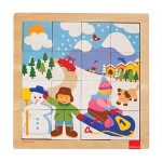 [edugood] 날씨와 계절 학습퍼즐 - 겨울 (16조각) / 그림자퍼즐 / 유아퍼즐 / 바닥판의 그림을 보면 퍼즐을 맞출 수 있어요~!