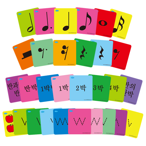 [주은교육] 플래쉬카드(96종) / 음표, 쉼표, 박수, 리듬기호 / 음악교구