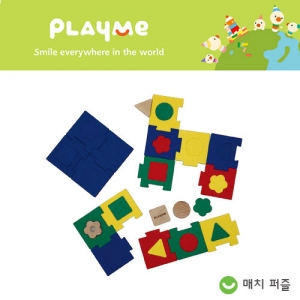 플레이미 매치퍼즐 - 4색 32쪽 펠트퍼즐,목재 4조각,제시카드 / 색상인지, 모양인지, 같은 소재 인지, 촉각발달