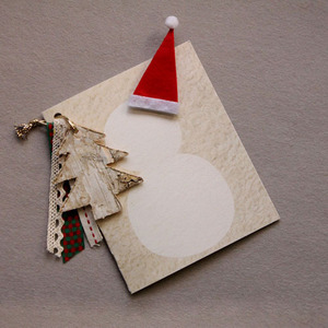 자연을 닮은 눈사람편지지 5p *최소수량 3개 / 크리스마스카드만들기 / DIY 눈사람카드