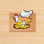 닭 성장 퍼즐 (3단겹침) / 알, 병아리, 닭 퍼즐 / 알에서 닭까지의 성장과정 학습퍼즐 / 목재퍼즐