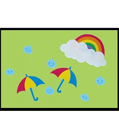 [청양토이] 환경꾸미기 - 비와 우산(중) *융게시판 별매 / 융판에 펠트 소품을 붙였다 떼었다 반복 가능