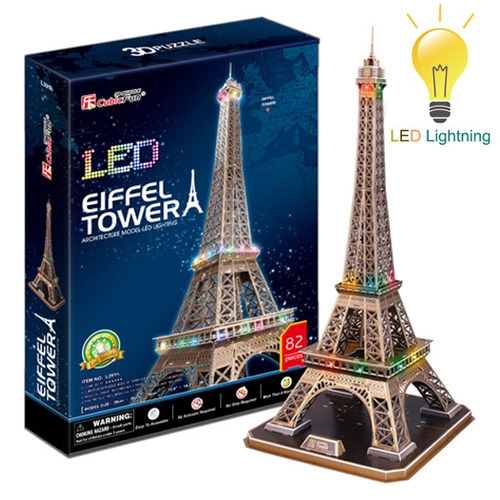 [큐빅펀] 에펠탑 LED / LED 3D퍼즐 / LED 입체퍼즐 / 에펠탑 LED조명 입체퍼즐 / 에펠탑 3D 조명퍼즐