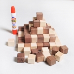 [수학교구] 쌓기나무 (100조각, 2색) 하드메이플+월넛 / 갯수와 규칙, 모양 다양한 수학학습 활동교구
