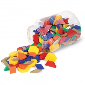 [EDU 0632] 플라스틱 패턴블록 (모양조각, 두께 1cm - 250개) Plastic Pattern Blocks: 1 CM / 창의력,공간지각력 UP!