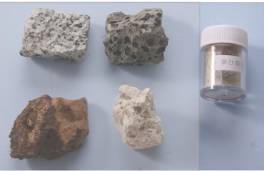 교과서에 나오는 화산암석 관찰키트 / 화산재, 화산암석 조각, 부석, 화강암, 현무암