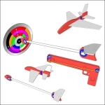 2in1 슈팅 글라이더와 과녁 슈팅 로켓  만들기 (5개) / 발사건, 슈팅글라이더, 타겟슈팅로켓 / 승강타, 방향타로 비행각도 조절