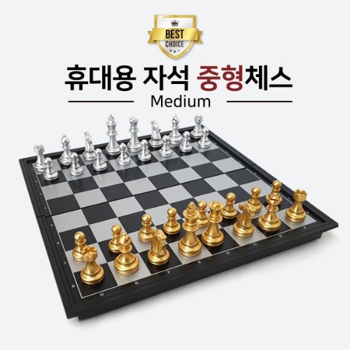 휴대용 자석 체스(중형) / 자석 체스말 / 접이식 보드판 / 두뇌게임