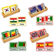 세계국가명칭 3단계 PP카드 (영어판)  / 158개국 국기, 명칭 주요내용 설명  / 대륙별 카드 색구분 / 영어교구