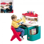 [step2] 아트책상 / 그림놀이 책상 / 넓은 책상과 편안한 의자 / 보관함, 선반, 조명등 설치
