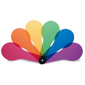 [EDU 0352] 색관찰부채 Color Paddles (6색상, 3세트, 18개) / 색변화 관찰 / 색혼합 관찰