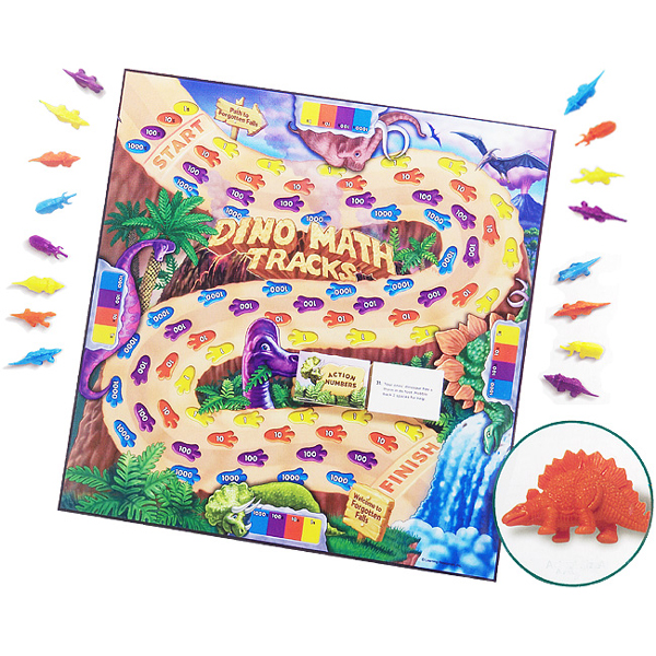 [EDU 0712] 공룡 발자국 자릿수 학습 게임 (1 ~ 1000까지 수) Dino Math Tracks® Place-Value Game / 숫자 주사위 게임