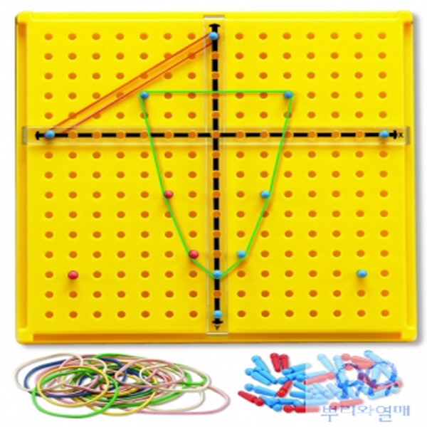 [스마트 지오보드] XY 좌표용 점판 (낱개) 고무줄+페그 포함  / 함수 및 방정식 학습 가능