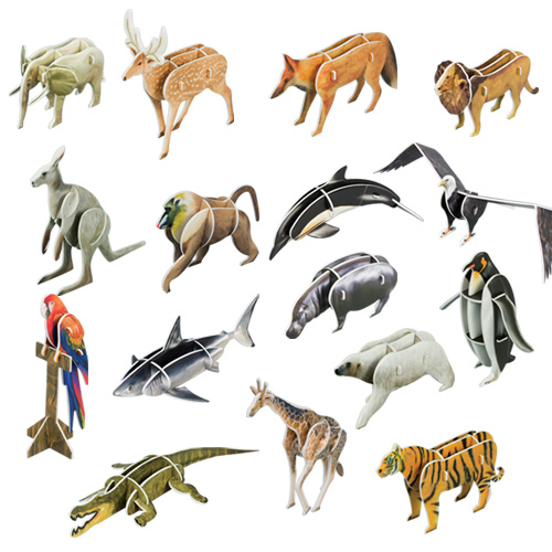 [동물시리즈] 교과서에 나오는 세계의 동물들 / 3D 동물 입체퍼즐 / 동물 입체퍼즐