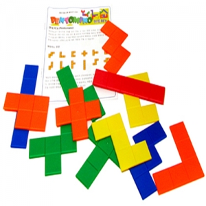 [EDUC 7120] 펜토미노 Pentominoes (5세트) *최소수량 2개 / 5색상, 60조각, 한 변 길이 2.5cm / 5학년 수학교구 / 도형과 공간 개념이해