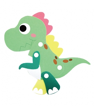 [펠트교육자료] 초록공룡 (공룡류) / 펠트조립교구 15cm x 15cm