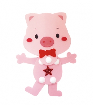 [펠트교육자료] 돼지 (동물류) / 펠트조립교구 15cm x 15cm