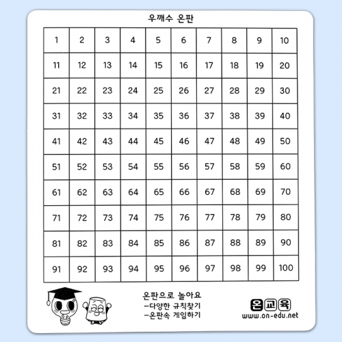 수배열판 (양면) 20개 / 1~100 수세기 / 수의 규칙찾기 학습