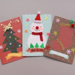 [도토리클래스] 반짝 스노우맨 카드&봉투(10인용,6종류) / 예쁜 크리스마스카드 DIY