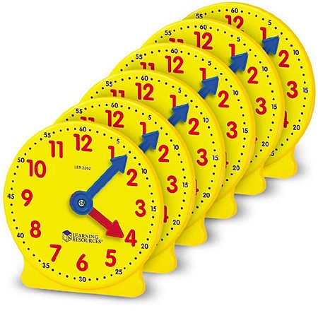 모형시계 소그룹 세트(6개) Big Time™ Geared Mini-Clocks (Set of 6) / 시계판 이용 시간학습