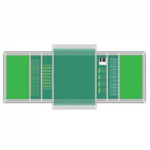 상하다목적칠판 (126X540cm) / 메인칠판+보조칠판(4개)+게시판(2개) / 상하작동 다목적7면 법랑칠판 / 7면 승하강 다목적칠판