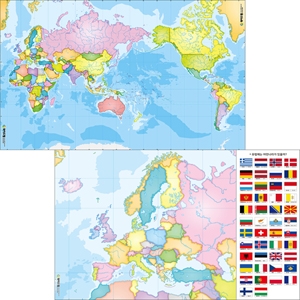 세계지도 백지도 대형 (70X100cm) 일반코팅 *최소수량 5개 / 초 중 고교 모둠별 수업교구 / 유성펜, 마카펜 OK~!