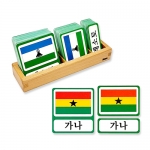 세계국가명칭 3단계 PP카드 (한글판)  / 158개국 국기, 명칭 주요내용 설명  / 대륙별 카드 색구분