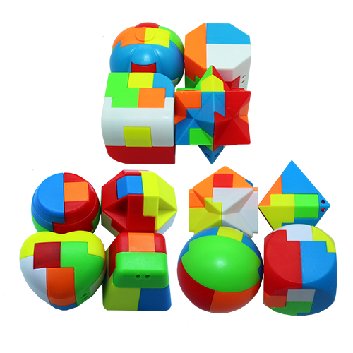 유닛퍼즐 1세트(4종) 5개 / 퍼즐큐브 / 아이큐업 퍼즐큐브 / 조각 퍼즐을 하나씩 끼워 맞춰 완성해요~!