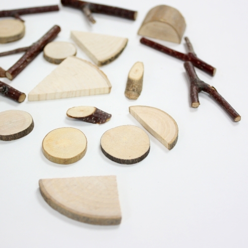 [에코키즈] 중형나무종합재료 - 7가지 묶음 / 천연나무재료 / 나무공작재료 / 나무조각 재료