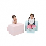 파스텔 소파책상 IPSD-02 (큰 사각책상+작은 의자) / 유아용 책상 / 유아용 의자 / 유아용 독서책상