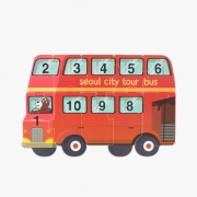 [마그피아/아리아띠] 숫자퍼즐 - 투어버스 (자석 배경판 포함) 3개 / 1~10 숫자 자석퍼즐 / 숫자공부 학습퍼즐