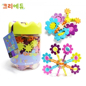 딸랑이 꽃잎블록 128pcs / 파스텔톤 색 딸랑딸랑 소리나는 꽃잎블록으로 멋진 작품 만들기 / 창의력, 소근육 UP~!