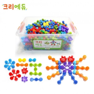 멀티 눈송이 연결블록 350pcs / 홈과 홈을 끼워서 연결하는 블록놀이 / 알록달록 예쁜 눈송이 블록놀이로 창의력, 소근육 UP~!