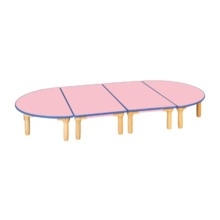 H78-4 안전 분홍 열린책상(원목다리) / 원목책상