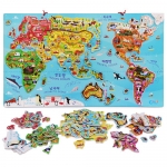 몬테소리플러스 마그넷 세계지도 퍼즐 KS4220 / 원목세계지도자석퍼즐 / 6대륙 색상지정 / 세계지도 목재퍼즐