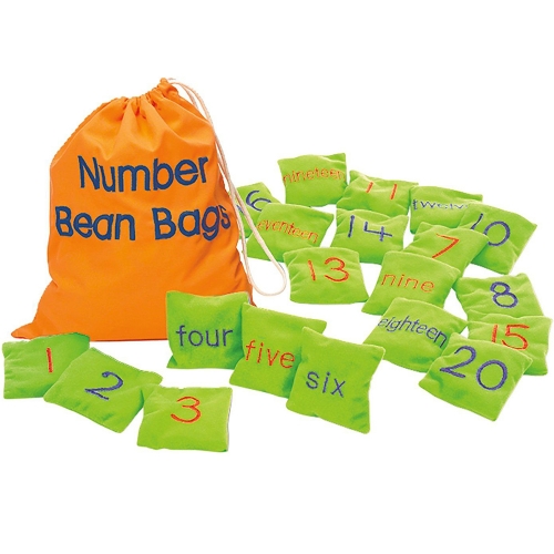 [EDI 3047] 숫자 콩주머니 Number Bean Bags / 콩주머니 20개 / 앞면-숫자, 뒷면-숫자영단어