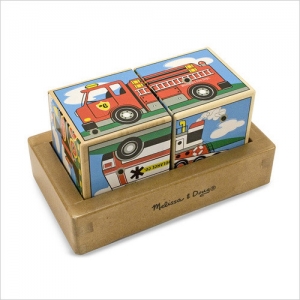 교통수단 사운드블럭 퍼즐(6종류) - 소방차,배,오토바이,여객기,기차,앰블런스