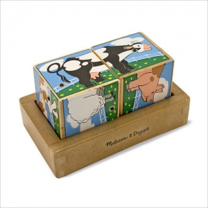 농장 사운드블럭 퍼즐 (6종류) - 젖소,닭,돼지,말,강아지,양