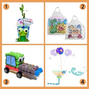 집콕 만들기 꾸러미세트-12 / 개운죽,앞치마,아트콘자동차,입바람놀이