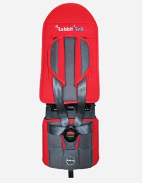 래빗벨트(H-18) 레드 W2인증 카시트 (2점식 전용)   9~18kg(영유아용)/ 유아안전카시트 / 통학차량용 어린이 안전벨트