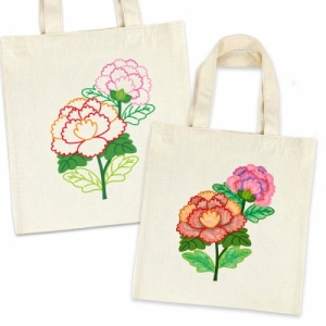 에코가방 채색그리기-민화 국화 *최소수량 10개 (**물고기,닭 혼합선택가능) / 에코백만들기