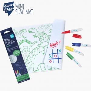 슈퍼쁘띠 실리콘 매트(미니)- 공룡 (안전 마커펜 4개 포함) / 양면실리콘매트