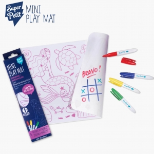 슈퍼쁘띠 실리콘 매트(미니)- 머메이드 (안전 마커펜 4개 포함) / 양면실리콘매트