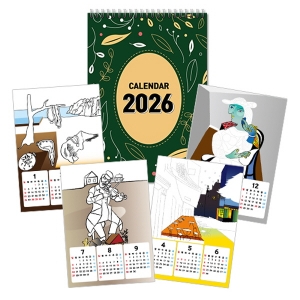 2026년 명화그리기달력-초록 *최소수량 10개 / 2026년달력만듫기
